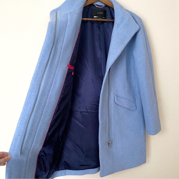 EUC J. Crew Stadium Cloth Cocoon Wool Coat Blue. - Picture 3 of 6